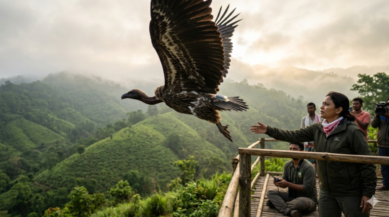বন্যপ্ৰাণীলৈ আশাৰ বতৰা: অসমত প্ৰথমবাৰৰ বাবে মুকলি আকাশত এৰি দিয়া হ’ল বিলুপ্তপ্ৰায় ‘শগুণ’ (Vultures)