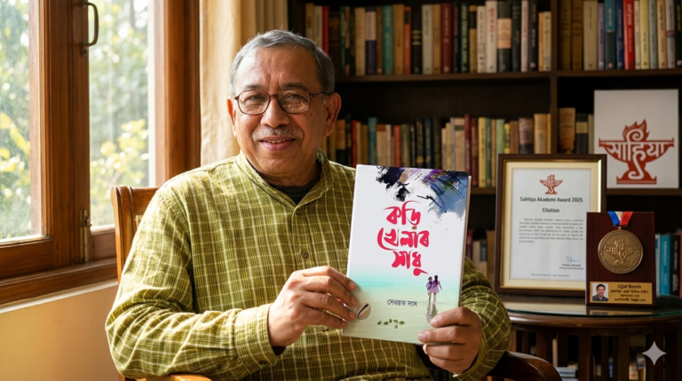 সাহিত্য অকাডেমিৰ গৌৰৱ: দেৱব্ৰত দাসৰ ‘কড়ি খেলাৰ সাধু’ৱে লাভ কৰিলে দেশৰ অন্যতম শ্ৰেষ্ঠ সাহিত্য সন্মান; প্ৰকাশক ‘প্ৰজ্ঞা মিডিয়া হাইপ’ৰ সাফল্য