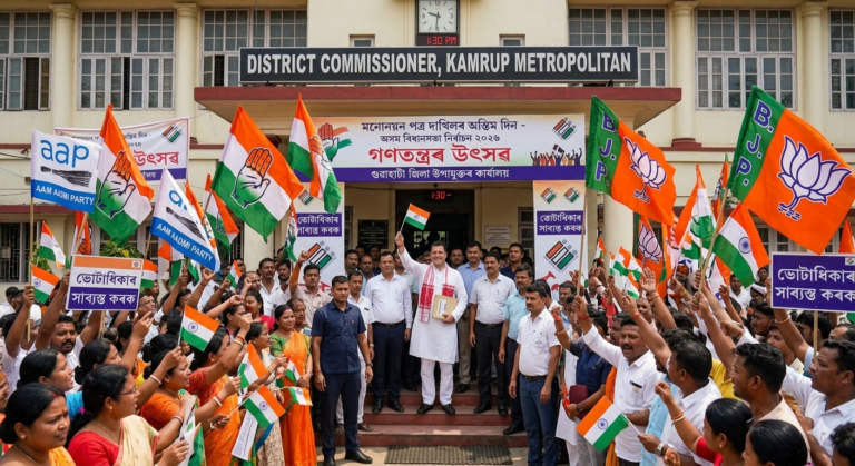 নিৰ্বাচনী ধামখুমীয়াৰ মাজতে মনোনয়নৰ অন্তিম দিন: অসমৰ ৰাজনীতিত নাটকীয় মোৰ